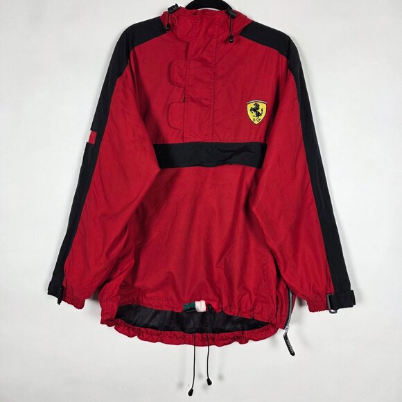 Vintage Y2K Ferrari 1/4 Zip Italy F1 2000 Mens Large Long Sleeve Red Jacket - Picture 1 of 7
